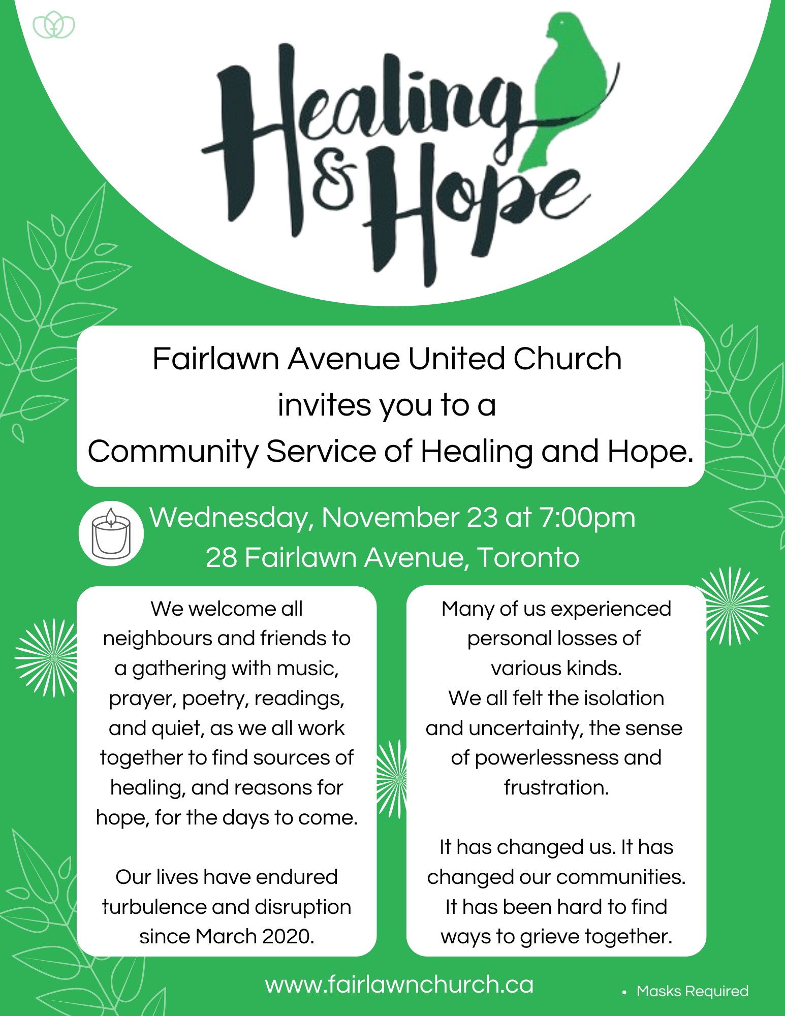 Fairlawn Avenue United Church Community Service of Healing & Hope ...